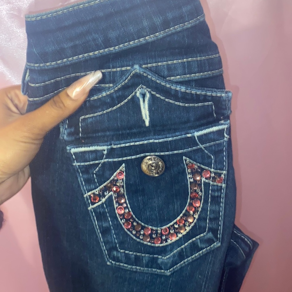 CUSTOM PINK TRUE RELIGION JEANS SIZE 26
